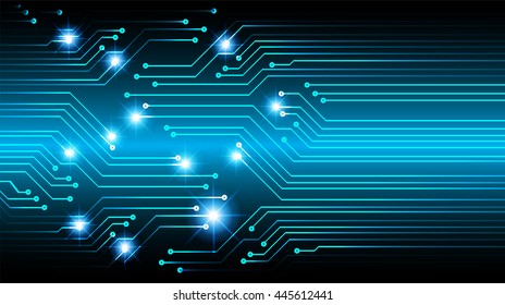 blue abstract vector background with high tech circuit board