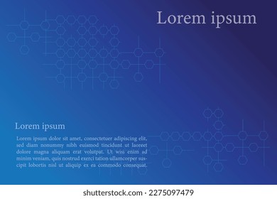 Antecedentes de vector abstracto azul para el concepto médico, biológico y tecnológico. Enlace químico sobre fondo azul diseñado para la salud y el concepto médico. Ilustración vectorial.