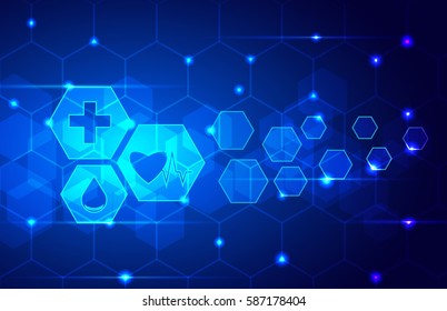 Blue abstract vector background for medical concept.
