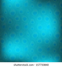 Blue abstract vector background with peacock feather pattern