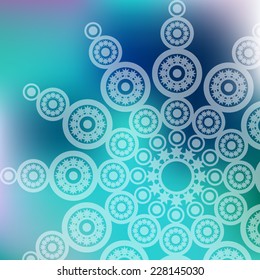 Blue abstract vector background with snowflake