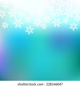Blue abstract vector background with snowflakes