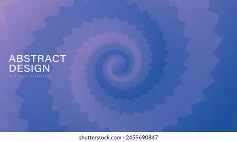 Blue abstract vector background with swirl or funnel. Geometric design, swirl.