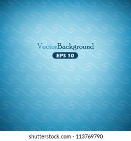 Blue abstract vector background with waves