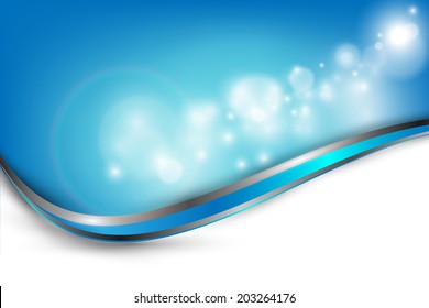 blue abstract vector background with wavy lines. Eps10