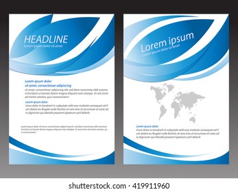 blue  Abstract Vector Brochure Template