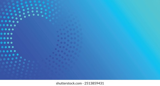 Plantilla de Anuncio larga del negocio del Vector abstracto azul. Fondo mínimo del negocio con el marco del círculo del semitono