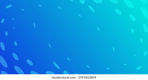Blue abstract vector business long banner template. Business minimal background with halftone circle frame . vector ilustration