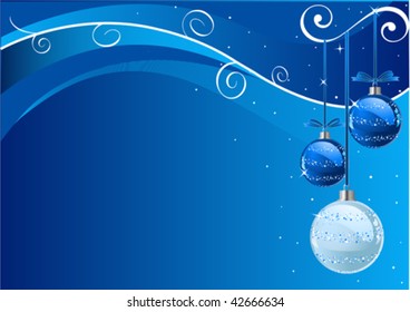 Resumen azul Vector Navidad fondo con bolas
