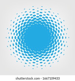 blue abstract vector circle frame halftone dots logo emblem design.abstract dot background. 