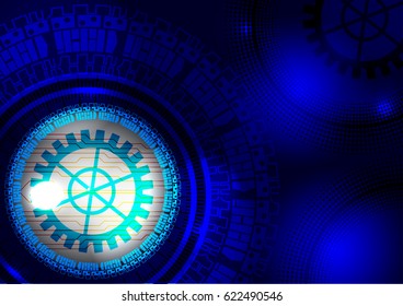 Blue abstract vector digital technology concept background