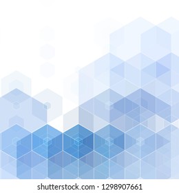 blue abstract vector hexagon background