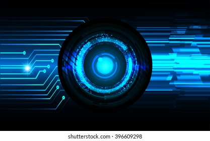 blue abstract vector hi speed internet technology background illustration. eye scan