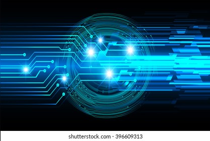 blue abstract vector hi speed internet technology background illustration. eye scan
