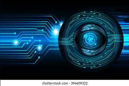 blue abstract vector hi speed internet technology background illustration. eye scan