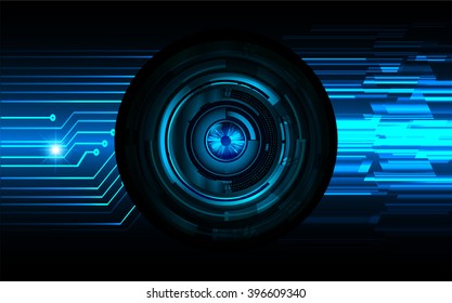 blue abstract vector hi speed internet technology background illustration. eye scan