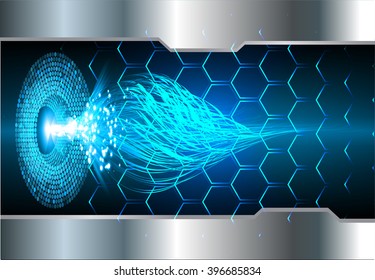 blue abstract vector hi speed internet technology background illustration. eye scan