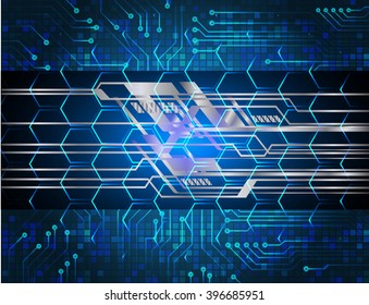 blue abstract vector hi speed internet technology background illustration. eye scan