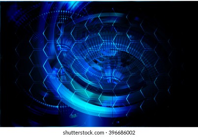 blue abstract vector hi speed internet technology background illustration. eye scan
