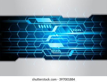 blue abstract vector hi speed internet technology background illustration. eye scan
