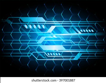 blue abstract vector hi speed internet technology background illustration. eye scan