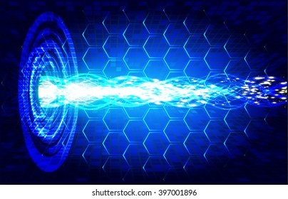 blue abstract vector hi speed internet technology background illustration. eye scan