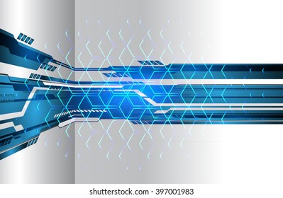 blue abstract vector hi speed internet technology background illustration. eye scan