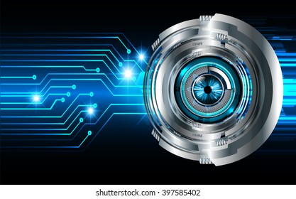 blue abstract vector hi speed internet technology background illustration. eye scan