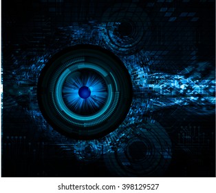 blue abstract vector hi speed internet technology background illustration. eye scan