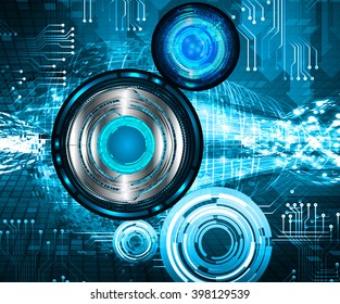 blue abstract vector hi speed internet technology background illustration. eye scan