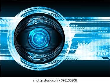blue abstract vector hi speed internet technology background illustration. eye scan