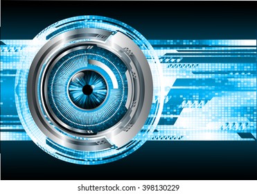 blue abstract vector hi speed internet technology background illustration. eye scan