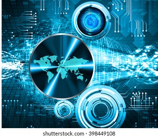 blue abstract vector hi speed internet technology background illustration. world