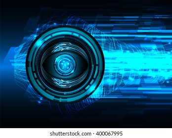 blue abstract vector hi speed internet technology background illustration. eye scan virus