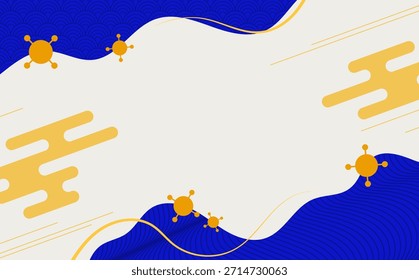 Blue abstract vector illustration waves shape design