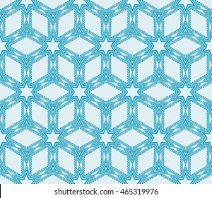 Blue. The abstract vector image optical illusion cube. For printing, interior design, textile industry.