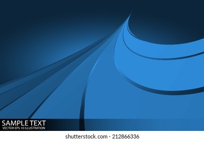 Blue abstract vector lined background template - Vector shiny design blue background illustration