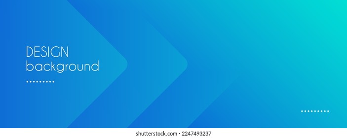 Blue abstract vector long banner. Minimal background with arrows and copy space for text. Social media cover, header, web banner