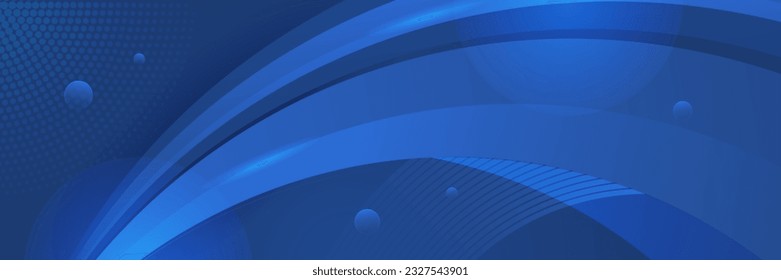 Banner largo vector abstracto azul. Fondo mínimo con flechas y espacio para copiar texto. Portada de medios sociales y plantilla de banners web