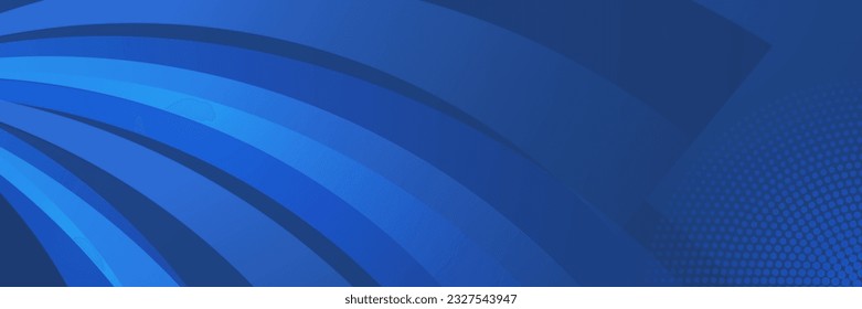 Blue abstract vector long banner. Minimal background with arrows and copy space for text. Social media cover and web banner template