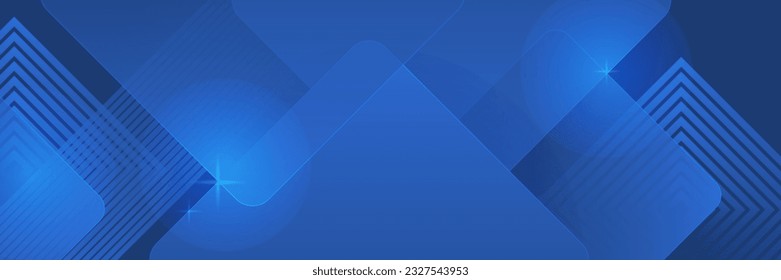 Banner largo vector abstracto azul. Fondo mínimo con flechas y espacio para copiar texto. Portada de medios sociales y plantilla de banners web