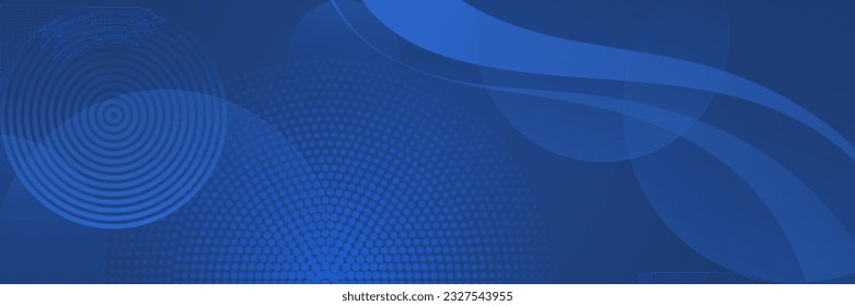 Blue abstract vector long banner. Minimal background with arrows and copy space for text. Social media cover and web banner template