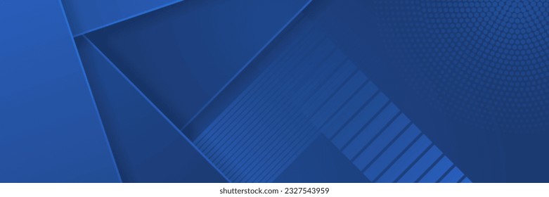 Banner largo vector abstracto azul. Fondo mínimo con flechas y espacio para copiar texto. Portada de medios sociales y plantilla de banners web