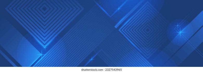 Banner largo vector abstracto azul. Fondo mínimo con flechas y espacio para copiar texto. Portada de medios sociales y plantilla de banners web