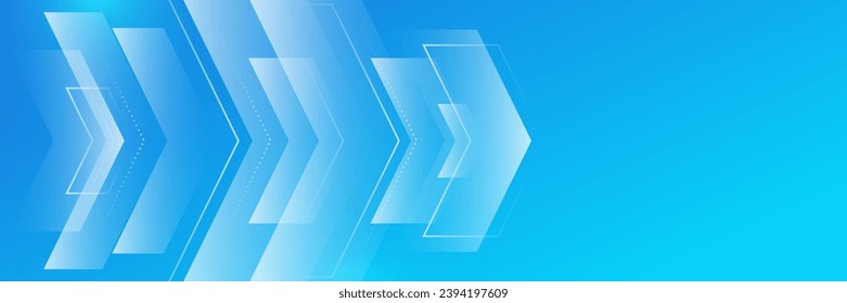 Blue abstract vector long banner background. Modern abstract gradient dark navy blue banner background. Design for poster, template on web, backdrop, brochure, flyer, landing page, and webinar