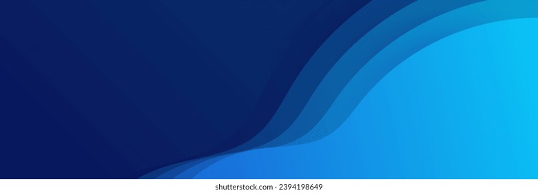 Blue abstract vector long banner background. Modern abstract gradient dark navy blue banner background. Design for poster, template on web, backdrop, brochure, flyer, landing page, and webinar