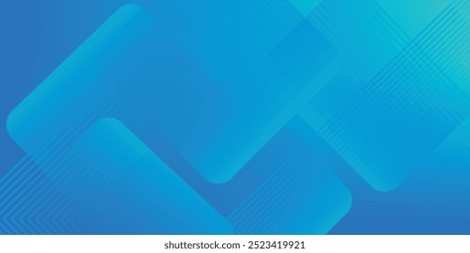Blue abstract vector long banner. Minimal background with arrows and copy space for text. Social media cover, header, web banner