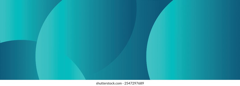 Anuncio largo de Vector abstracto azul. Fondo de degradado mínimo empresarial con círculos y espacio de copia para texto.