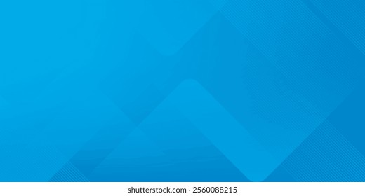 Blue abstract vector long banner. Minimal background with arrows and copy space for text. Social media cover, header, web banner