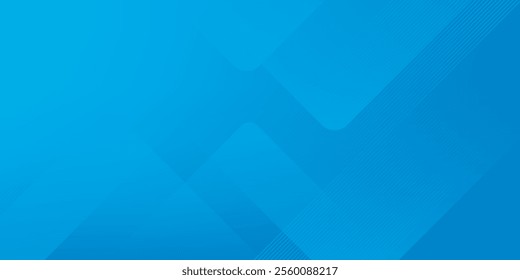 Blue abstract vector long banner. Minimal background with arrows and copy space for text. Social media cover, header, web banner